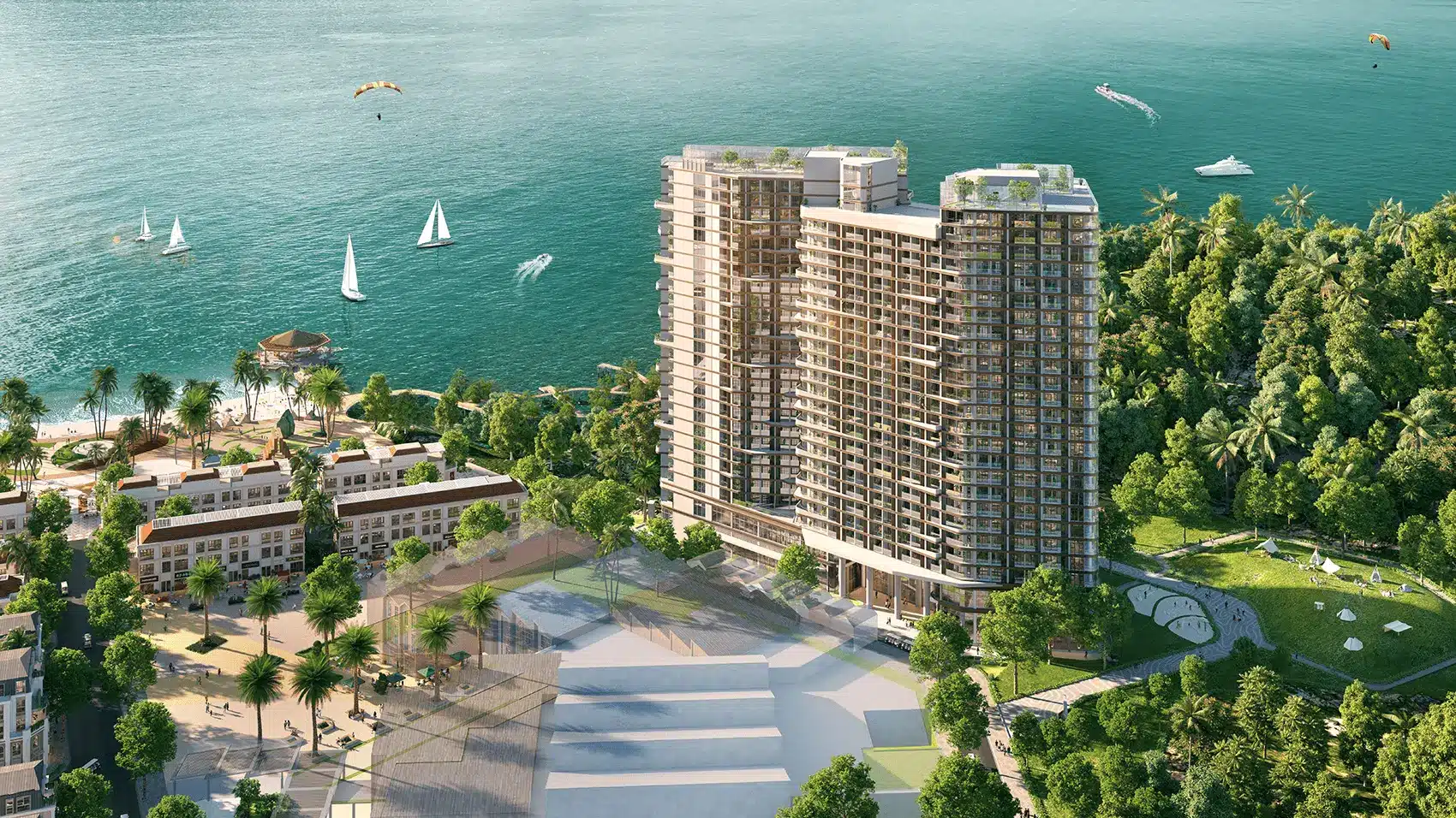 Toàn cảnh dự án Xanh Island Cát Bà với quy mô gần 50 ha và các tiện ích đẳng cấp quốc tế.