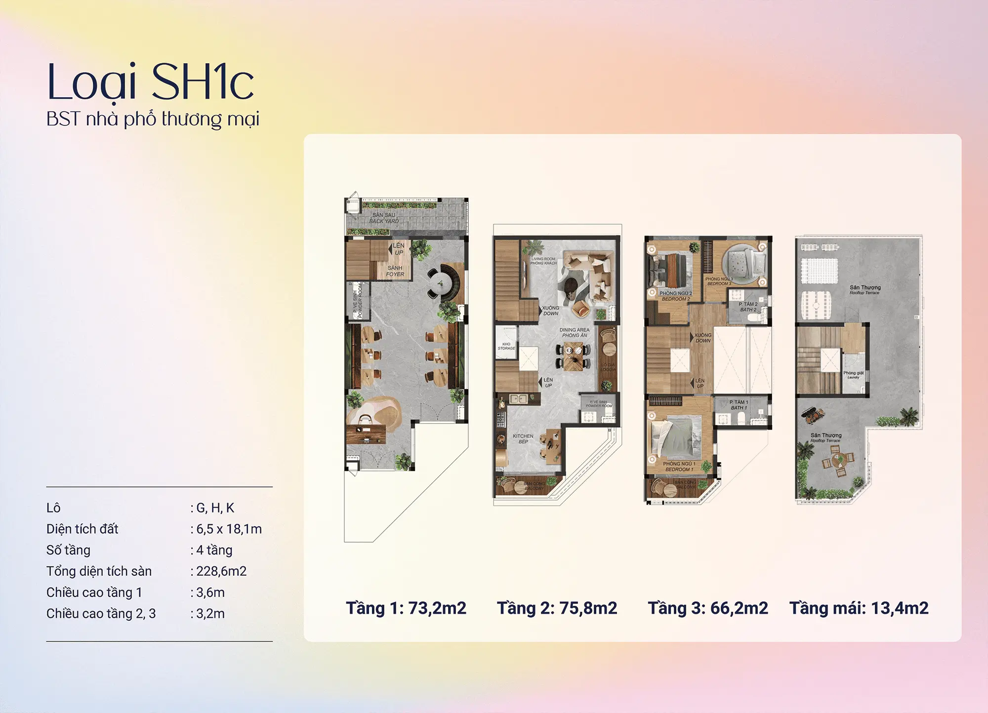 Nhà phố thương mại SH1c góc – 4 tầng rộng 228,6m². Vị trí đắc địa với 2 mặt tiền, không gian kinh doanh lớn tầng 1, khu vực sinh hoạt thoải mái. Nhà phố thương mại SH1c góc - 4 tầng rộng 228,6m². Vị trí đắc địa với 2 mặt tiền, không gian kinh doanh lớn tầng 1, khu vực sinh hoạt thoải mái.