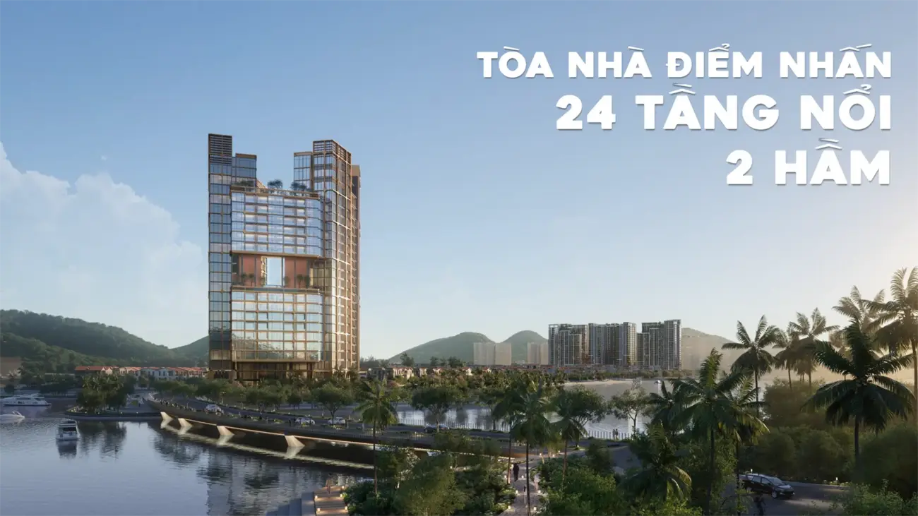 Toà nhà điểm nhấn 24 tầng, biểu tượng mới của khu đô thị ven sông Charmora City, Khánh Hòa.